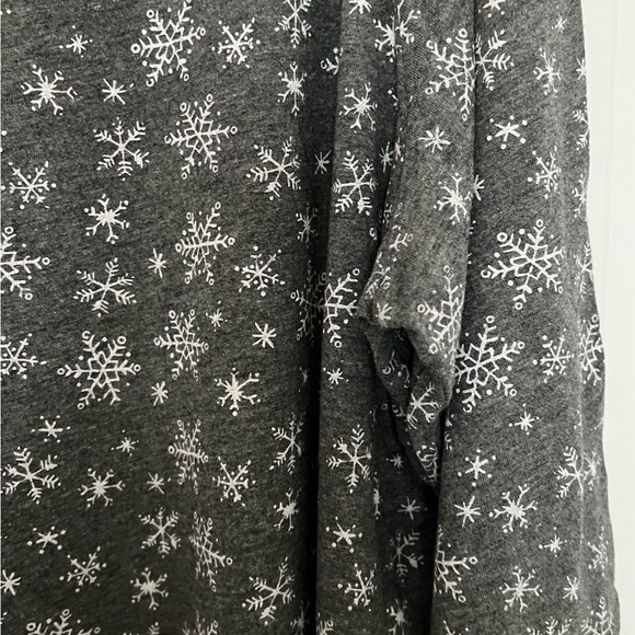 WOMAN WITHIN SNOWFLAKE 3/4 SLEEVE TOP GRAY 22/24 1X - Picture 3 of 8